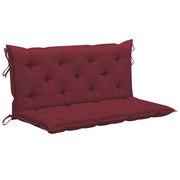 vidaXL Swing Bench with Wine Red Cushion 47.2" Solid Wood Teak