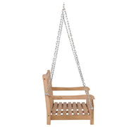 vidaXL Swing Bench with Blue Cushion 47.2" Solid Wood Teak