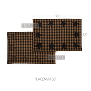 Black Star Placemat Set of 6 12x18