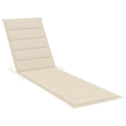 vidaXL Sun Lounger with  Table and Cushion Solid Teak Wood