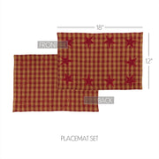 Burgundy Star Placemat Set of 6 12x18
