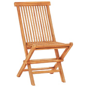 vidaXL Bistro Set Natural Brown, Grey Cushions Teak Wood, Polyester Cushion