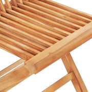 vidaXL Bistro Set Natural Brown, Grey Cushions Teak Wood, Polyester Cushion