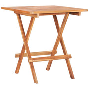 vidaXL Bistro Set Natural Brown, Grey Cushions Teak Wood, Polyester Cushion