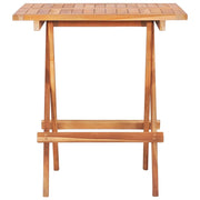 vidaXL Bistro Set Natural Brown, Grey Cushions Teak Wood, Polyester Cushion