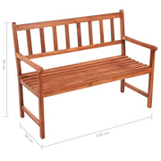 vidaXL Patio Bench with Cushion 47.2'' Solid Acacia Wood