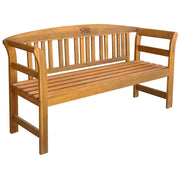 vidaXL Patio Bench with Cushion 61.8" Solid Acacia Wood