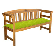 vidaXL Patio Bench with Cushion 61.8" Solid Acacia Wood