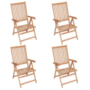 vidaXL Reclining Patio Chairs 4 pcs Solid Teak Wood