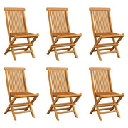 vidaXL Folding Patio Chairs 6 pcs Solid Teak Wood