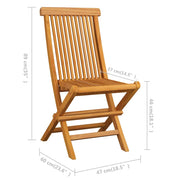 vidaXL Folding Patio Chairs 6 pcs Solid Teak Wood