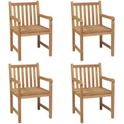 vidaXL Patio Chairs 4 pcs Solid Teak Wood