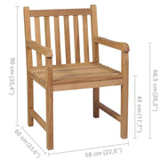 vidaXL Patio Chairs 4 pcs Solid Teak Wood