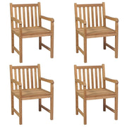 vidaXL Patio Chairs 4 pcs with Taupe Cushions Solid Teak Wood