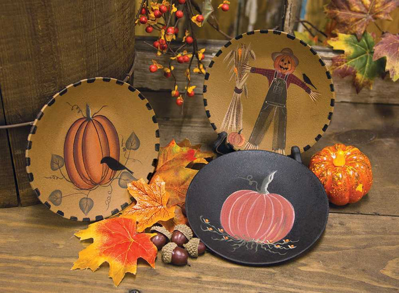 Scarecrow & Pumpkins Plate  (3 Count Assortment)
