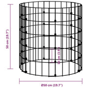 vidaXL Garden Composter 19.7"x19.7" Galvanized Steel