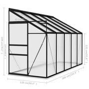 vidaXL Greenhouse Anthracite Aluminum 229.5 ft