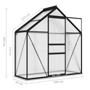 vidaXL Greenhouse Anthracite Aluminum 14.3 ft