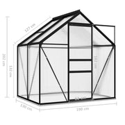 vidaXL Greenhouse Anthracite Aluminum 26.6 ft