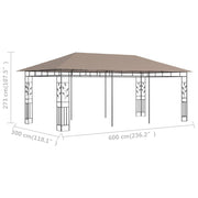 vidaXL Gazebo with Mosquito Net 19.7'x9.8'x9' Taupe 0.6 oz/ft