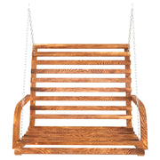 vidaXL Swing Bench Solid Wood Bent with Teak Finish 49.6"x24.8"x36.2"