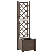 vidaXL Garden Planter with Trellis 16.9"x16.9"x55.9" PP Mocha