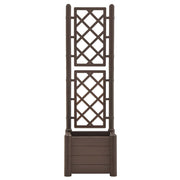 vidaXL Garden Planter with Trellis 16.9"x16.9"x55.9" PP Mocha