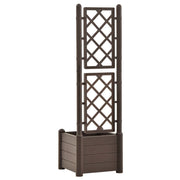 vidaXL Garden Planter with Trellis 16.9"x16.9"x55.9" PP Mocha