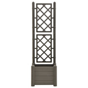 vidaXL Garden Planter with Trellis 16.9"x16.9"x55.9" PP Anthracite