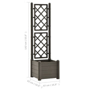 vidaXL Garden Planter with Trellis 16.9"x16.9"x55.9" PP Anthracite