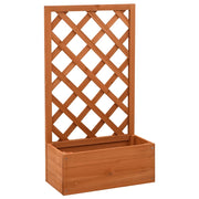 vidaXL Garden Trellis Planter Orange 19.7"x9.8"x35.4" Solid Firwood