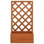 vidaXL Garden Trellis Planter Orange 19.7"x9.8"x35.4" Solid Firwood