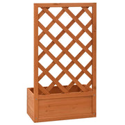 vidaXL Garden Trellis Planter Orange 19.7"x9.8"x35.4" Solid Firwood