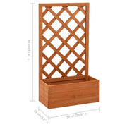 vidaXL Garden Trellis Planter Orange 19.7"x9.8"x35.4" Solid Firwood