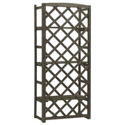 vidaXL Plant Stand with Trellis Gray 23.6"x11.8"x55.1" Solid Firwood