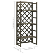 vidaXL Plant Stand with Trellis Gray 23.6"x11.8"x55.1" Solid Firwood