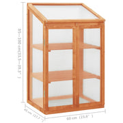 vidaXL Greenhouse 23.6"x17.7"x39.4" Firwood