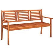 vidaXL 3-Seater Patio Bench 59.1" Solid Eucalyptus Wood