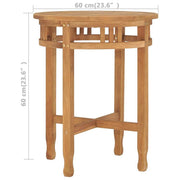 vidaXL Bistro Table 23.6"x23.6" Solid Teak Wood