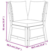 vidaXL 4 Piece Patio Dining Set with Cushions Solid Wood Acacia