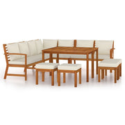 vidaXL 11 Piece Patio Dining Set with Cushions Solid Wood Acacia