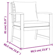 vidaXL 9 Piece Patio Dining Set with Cushions Solid Wood Acacia