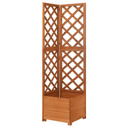 vidaXL Corner Trellis Planter 15.7"x15.7"x59" Solid Fir Wood