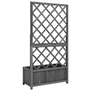 vidaXL Garden Trellis Planter Black 27.6"x11.8"x53.1" Solid Firwood