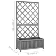 vidaXL Garden Trellis Planter Black 27.6"x11.8"x53.1" Solid Firwood