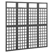 vidaXL 4-Panel Room Divider/Trellis Solid Fir Wood Black 63.4"x70.9"