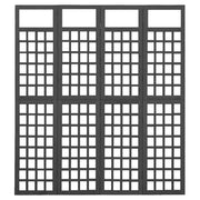 vidaXL 4-Panel Room Divider/Trellis Solid Fir Wood Black 63.4"x70.9"