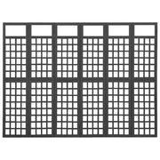 vidaXL 6-Panel Room Divider/Trellis Solid Fir Wood Black 95.5"x70.9"