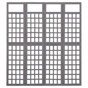 vidaXL 4-Panel Room Divider/Trellis Solid Fir Wood Gray 63.4"x70.9"