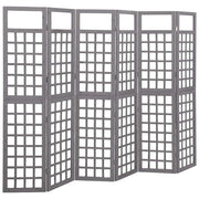 vidaXL 6-Panel Room Divider/Trellis Solid Fir Wood Gray 95.5"x70.9"